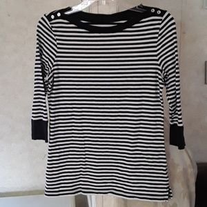 White Stag black/white 3/4 blouse